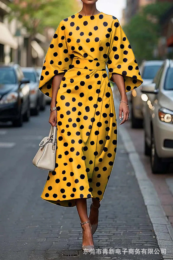 Grace™ | Elegant Round-Neck Midi Dress