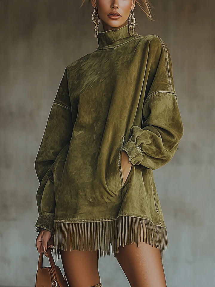 Sheri | Elegant dress with subtle fringes