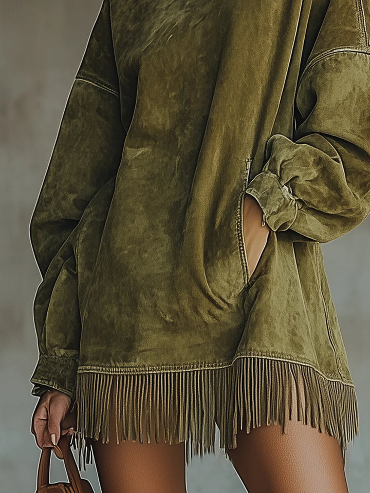 Sheri | Elegant dress with subtle fringes
