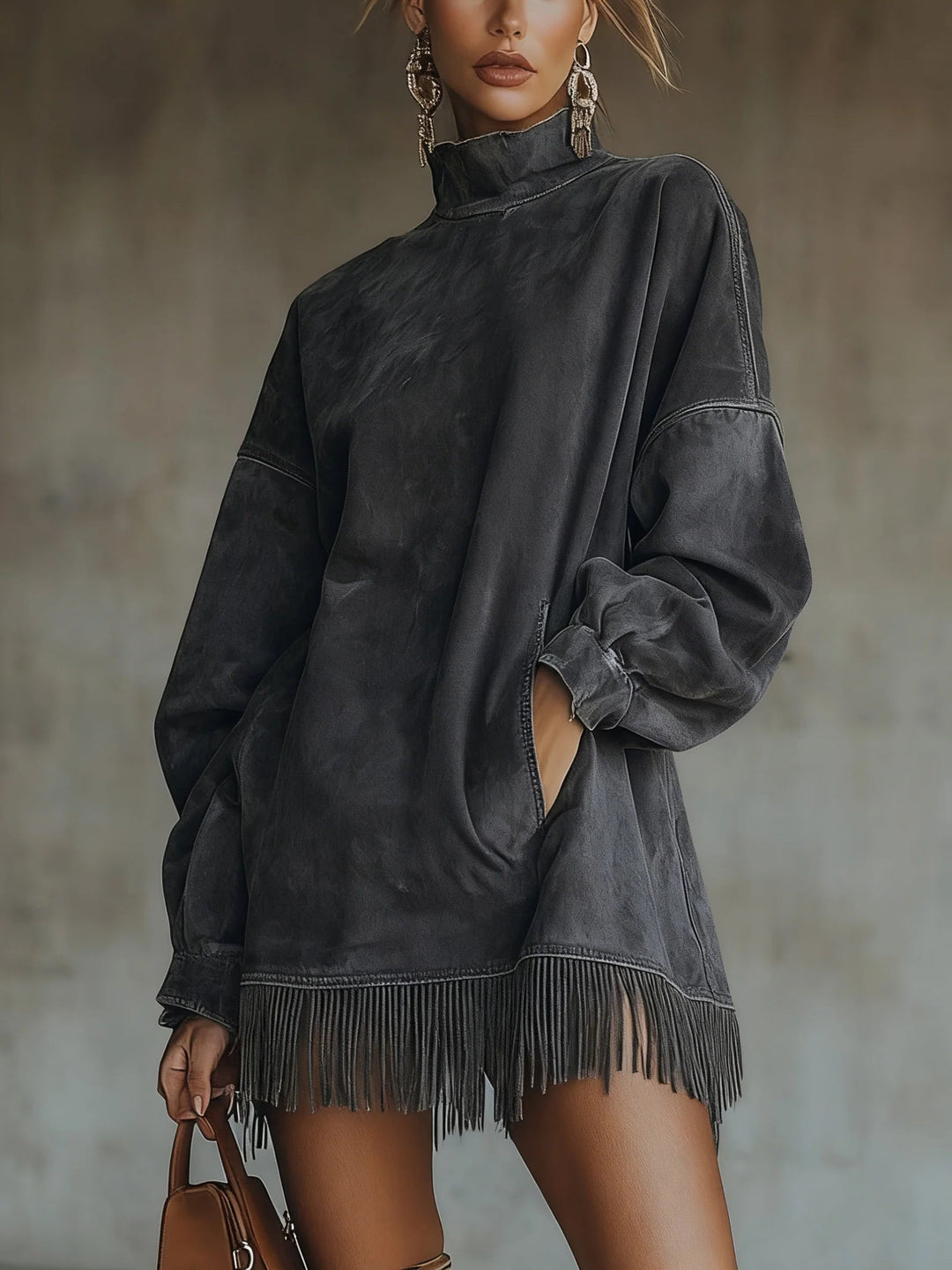 Sheri | Elegant dress with subtle fringes