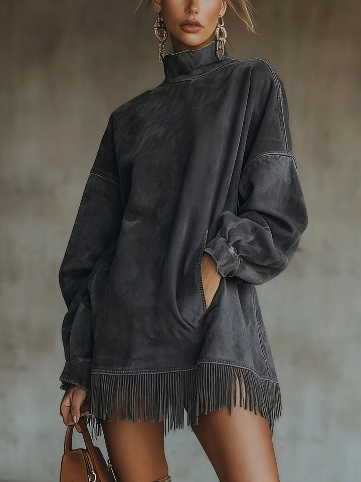 Sheri | Elegant dress with subtle fringes