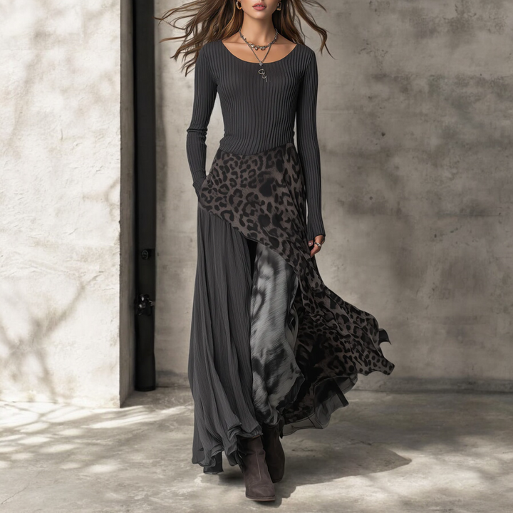 NKEM™ | Leopard Print Maxi Dress