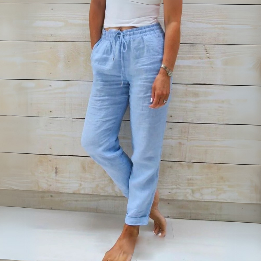 Allison™ | Cotton-Linen Tailored Trousers