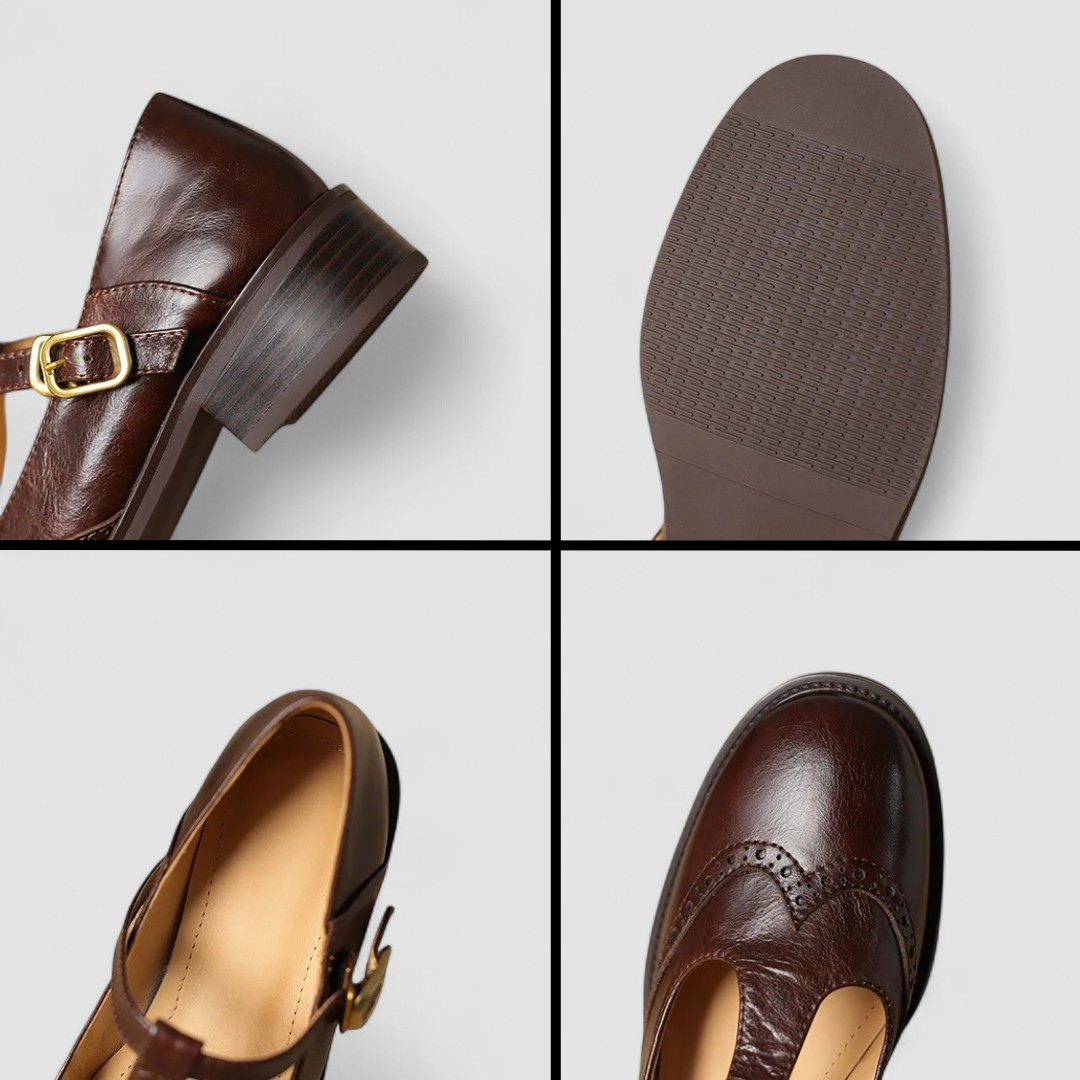 ANDREA – VINTAGE T-STRAP LEATHER SHOES