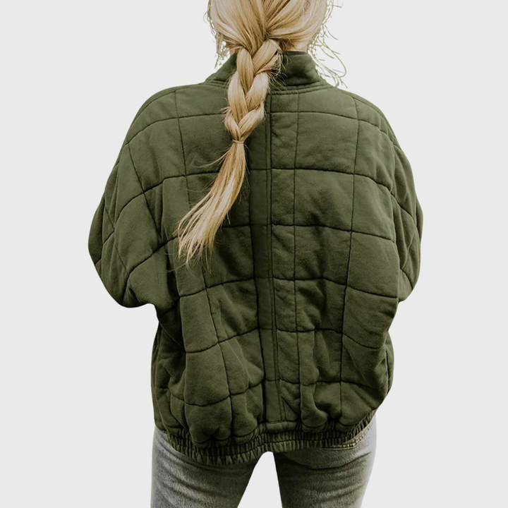 Oversized quilted jacket front view