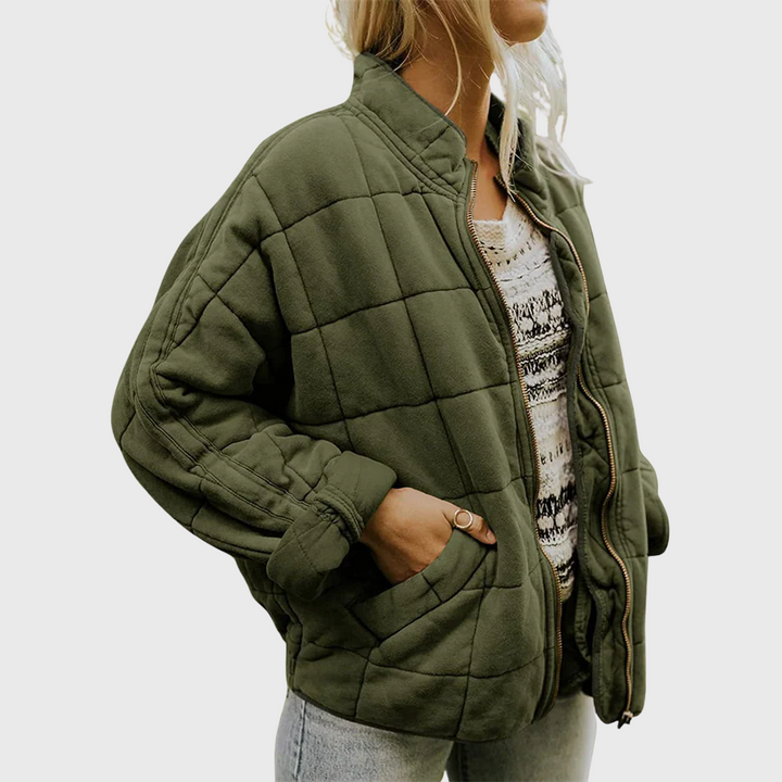 Green oversized quilted jacket