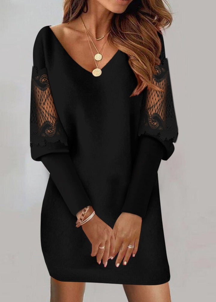 Caterine - Lace Sleeve Dress