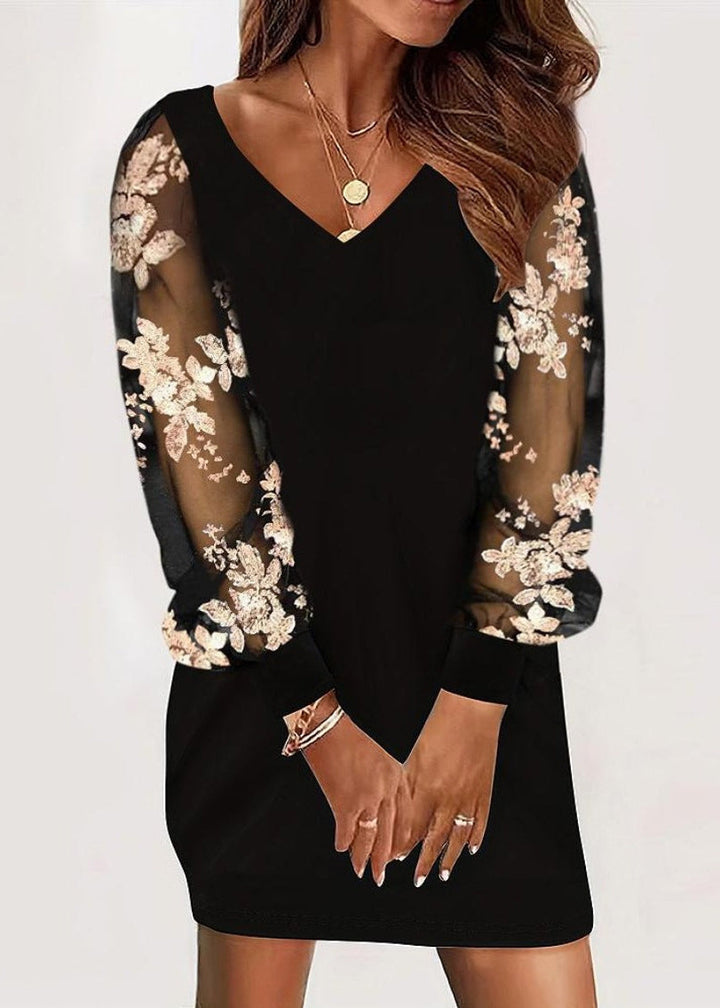 Caterine - Lace Sleeve Dress