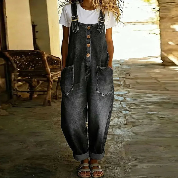 Carmen – Vintage Soft Cotton Denim Overalls with Adjustable Straps