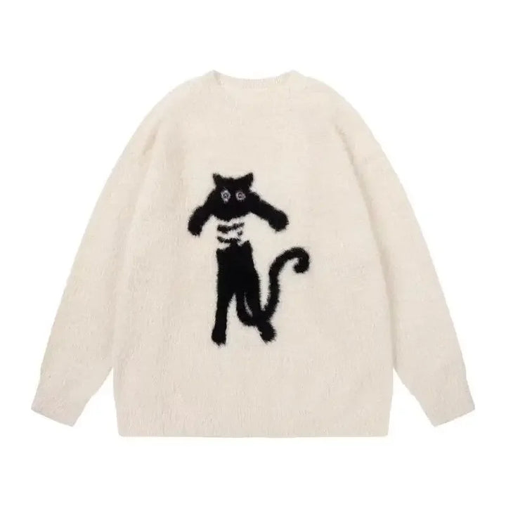 Olivia - Round Neck Cute-Cat Sweater