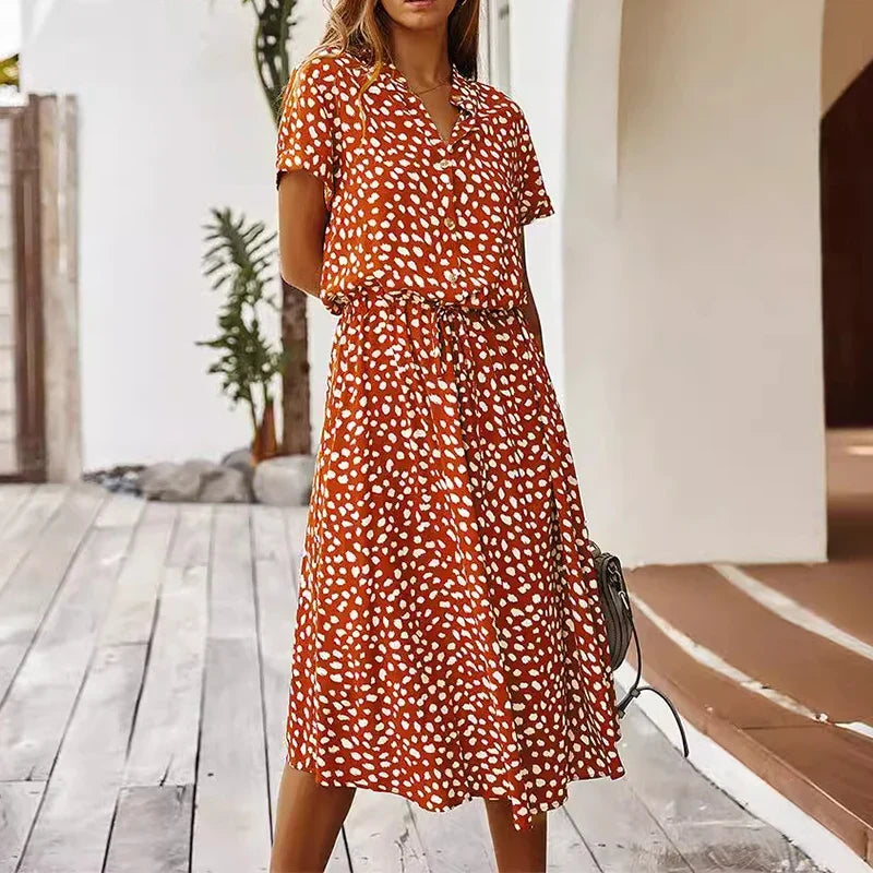 Holly - Elegant Maxi Dress with Dots