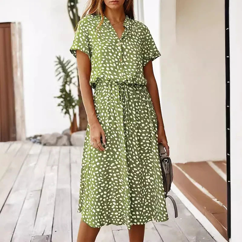 Holly - Elegant Maxi Dress with Dots