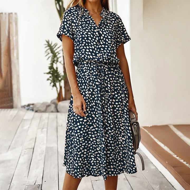 Holly - Elegant Maxi Dress with Dots