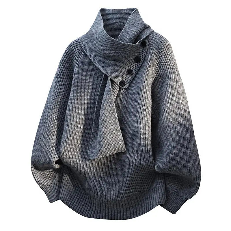 Ariane – Elegant knitted sweater with shawl collar