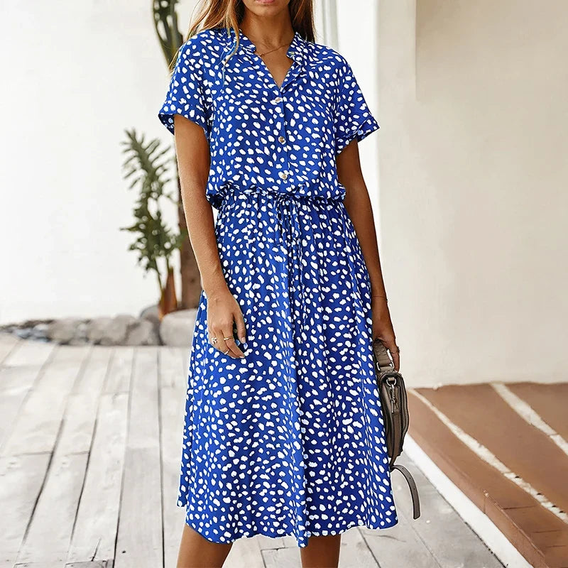 Holly - Elegant Maxi Dress with Dots