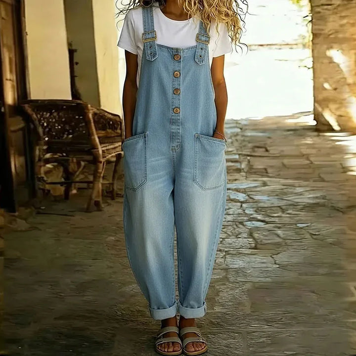 Carmen – Vintage Soft Cotton Denim Overalls with Adjustable Straps