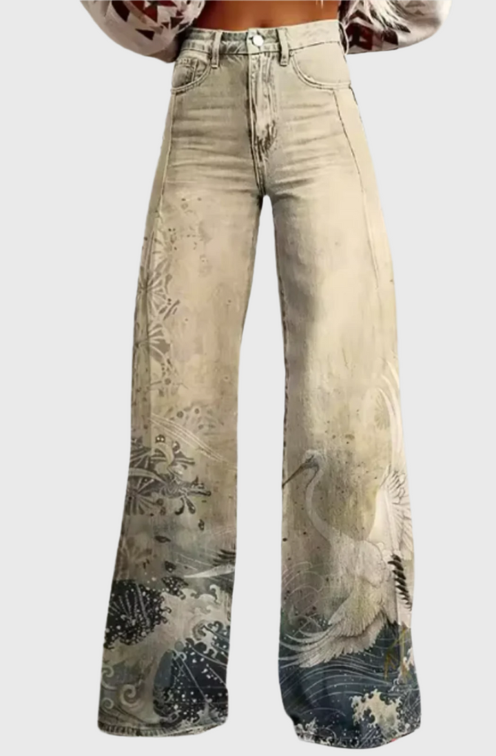 Verity™ | Vintage Print Wide-Leg Trousers