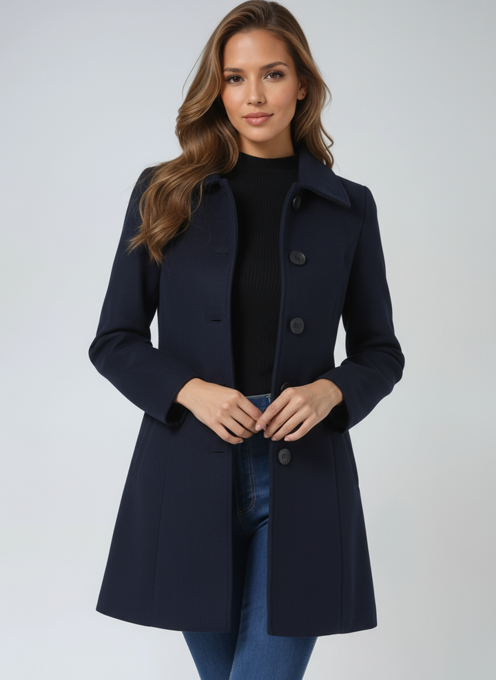 Dark Blue A-line winter coat