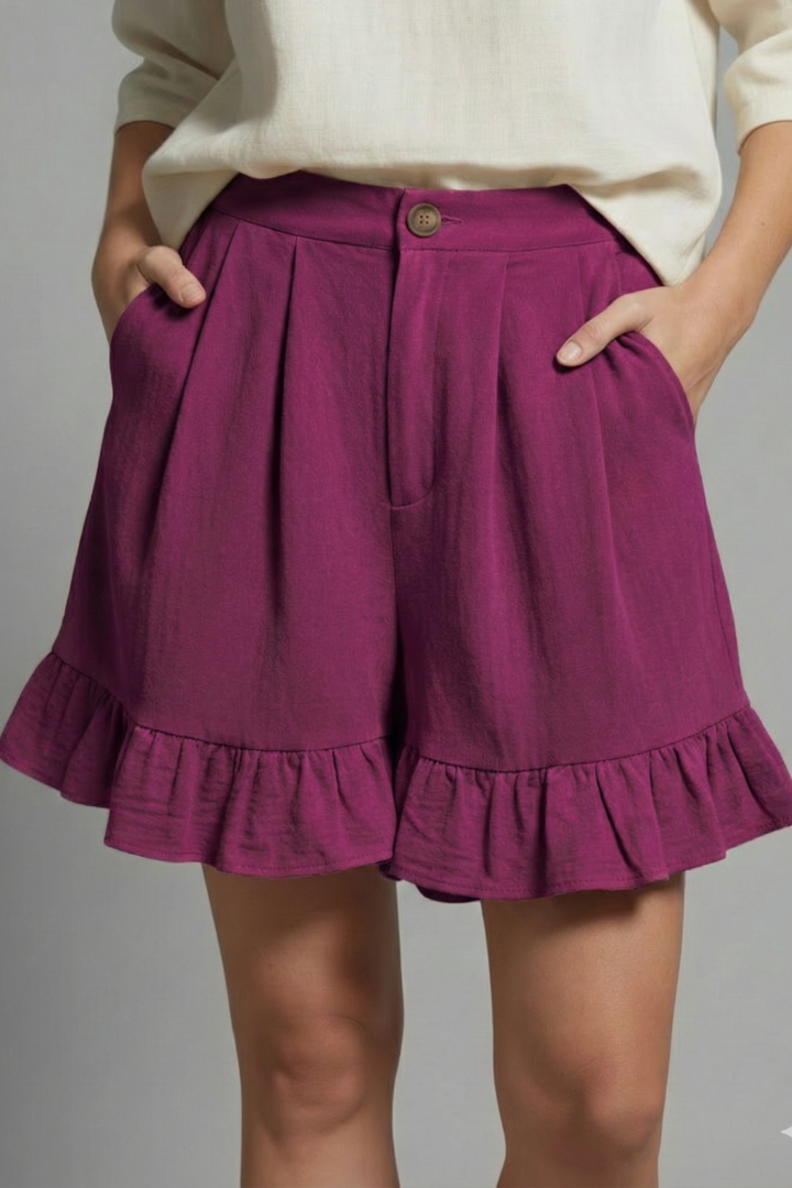 Jacklyn™ | Ruffle-Hem Casual Shorts