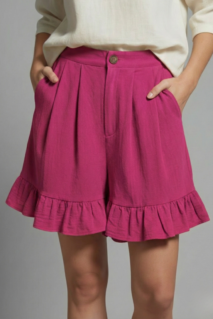 Jacklyn™ | Ruffle-Hem Casual Shorts