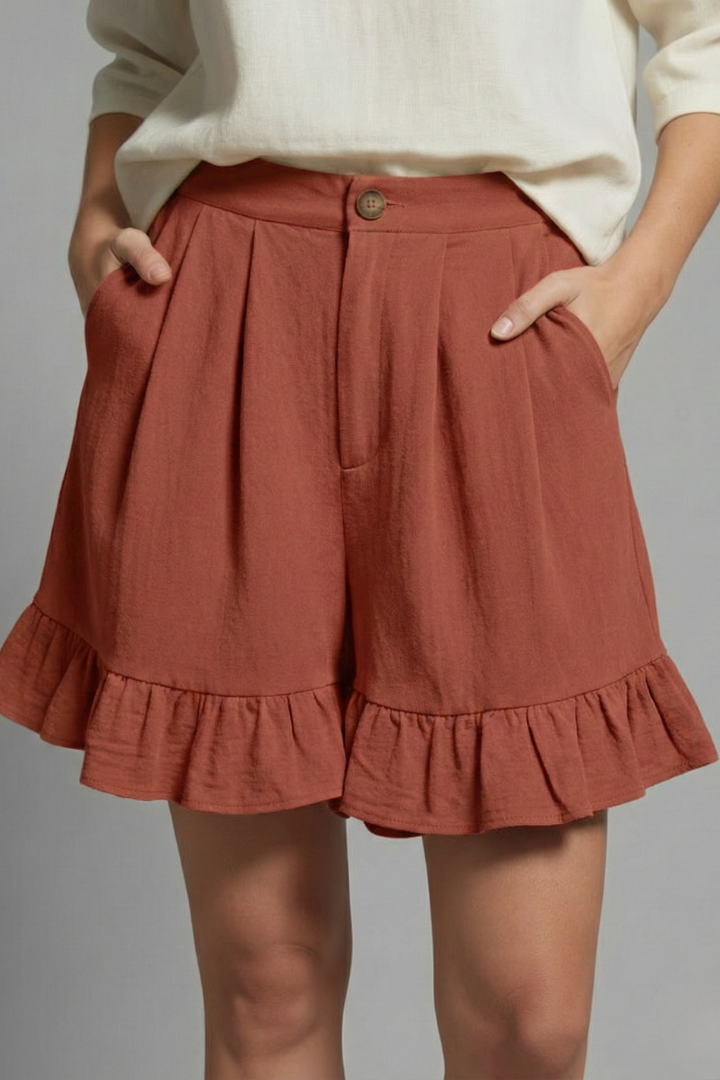 Jacklyn™ | Ruffle-Hem Casual Shorts
