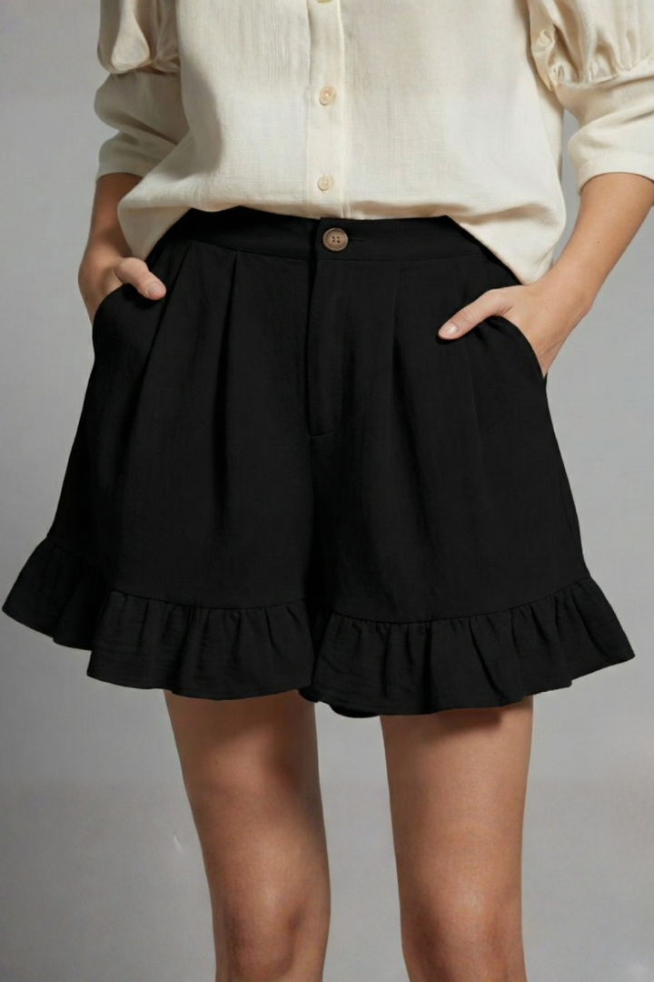 Jacklyn™ | Ruffle-Hem Casual Shorts