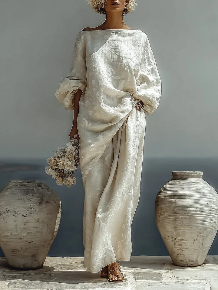 Off White textured top and wide-leg pants set