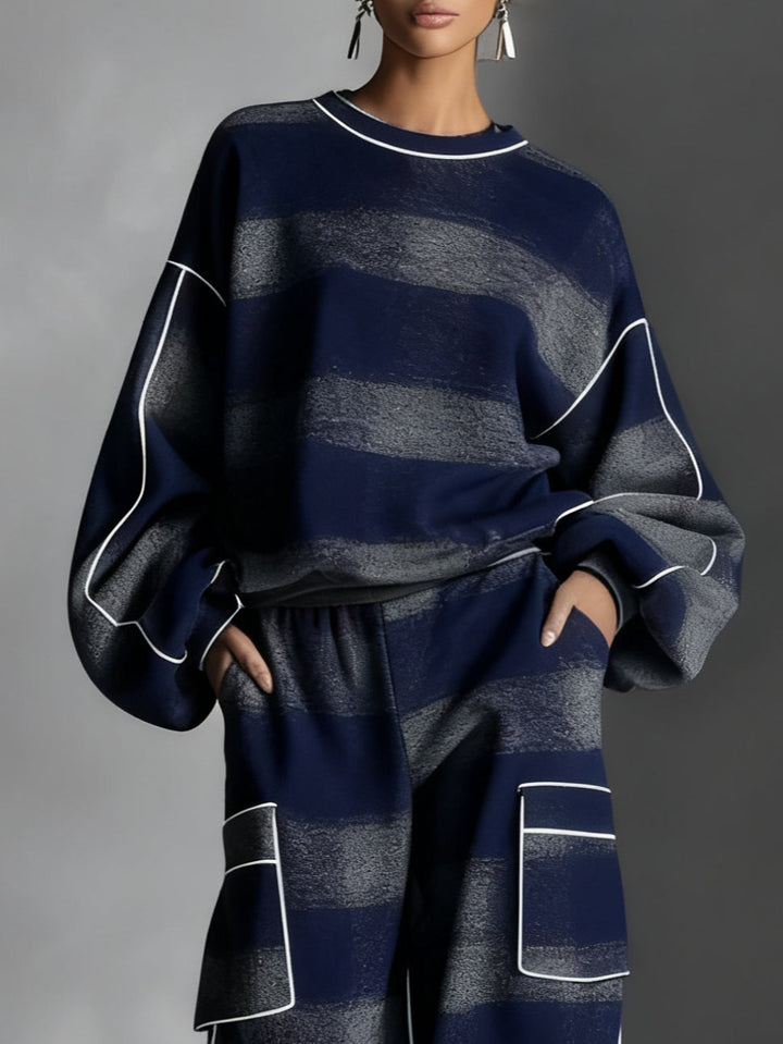 Plaid sweatshirt and pants set front view