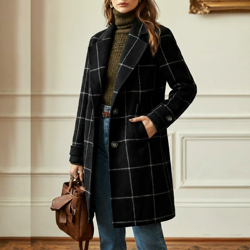 Hailey™ | Wool Check Coat