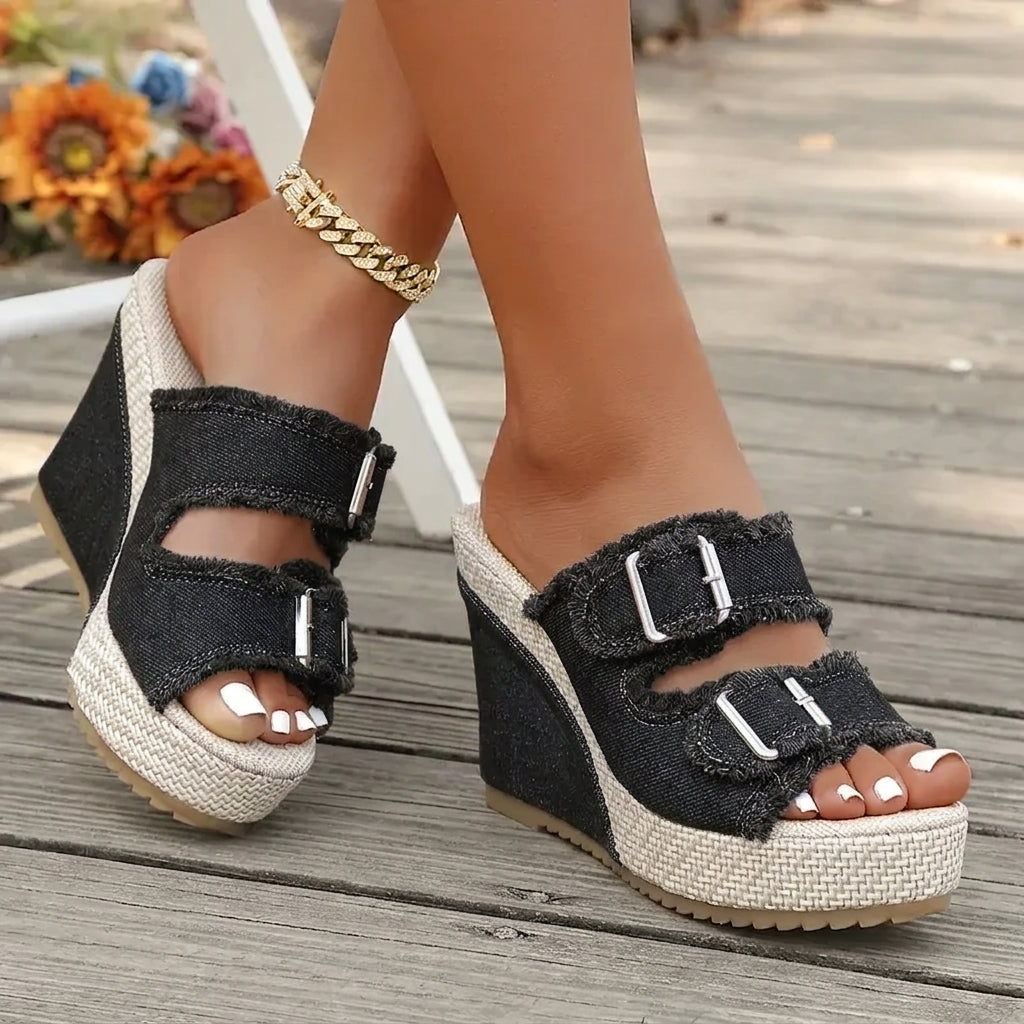 Atelier – Fray Edge Wedge Sandals