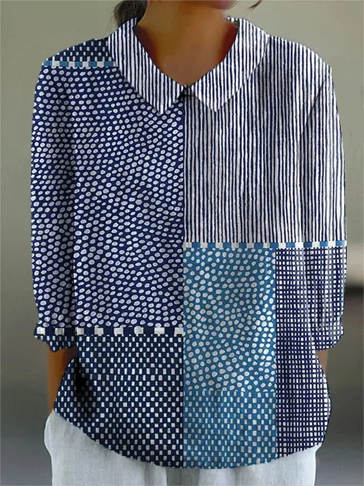 NAOMI – PATCHWORK PRINT BLOUSE