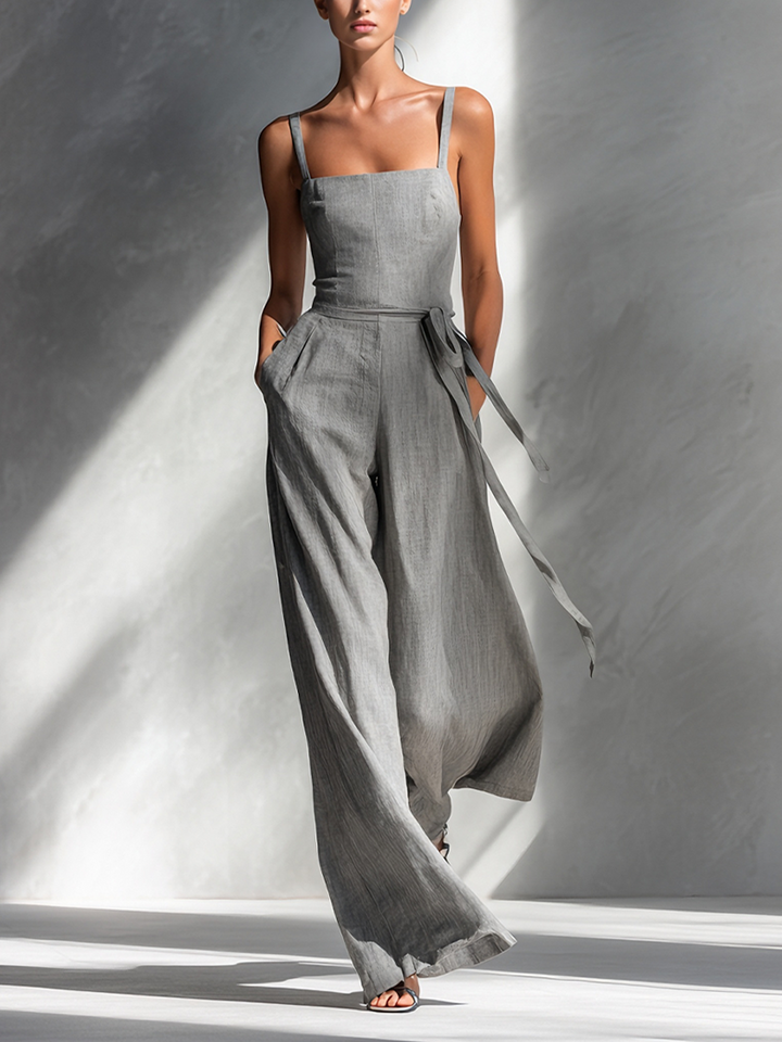 Charlotte – Minimalist Linen Blend Jumpsuit