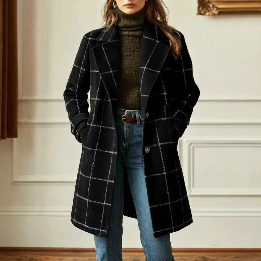 Hailey™ | Wool Check Coat