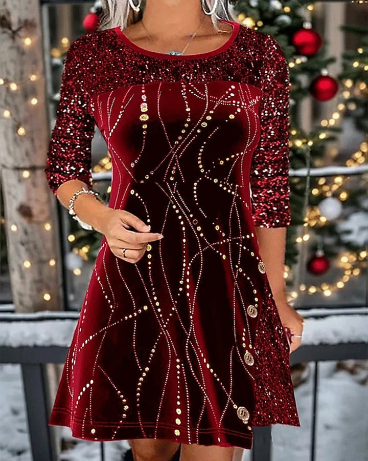 Dalia – Dress with Carpet and Velvet Details