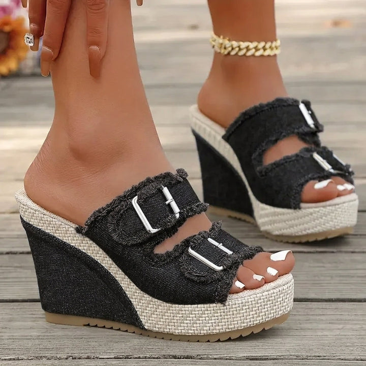 Atelier – Fray Edge Wedge Sandals