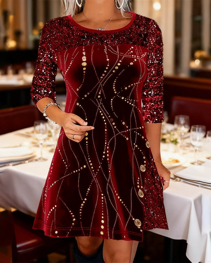 Dalia – Dress with Carpet and Velvet Details