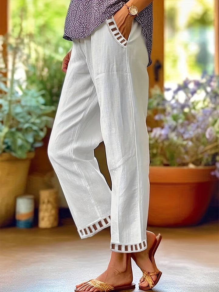 Willa™ | Cropped Contrast-Trim Pants