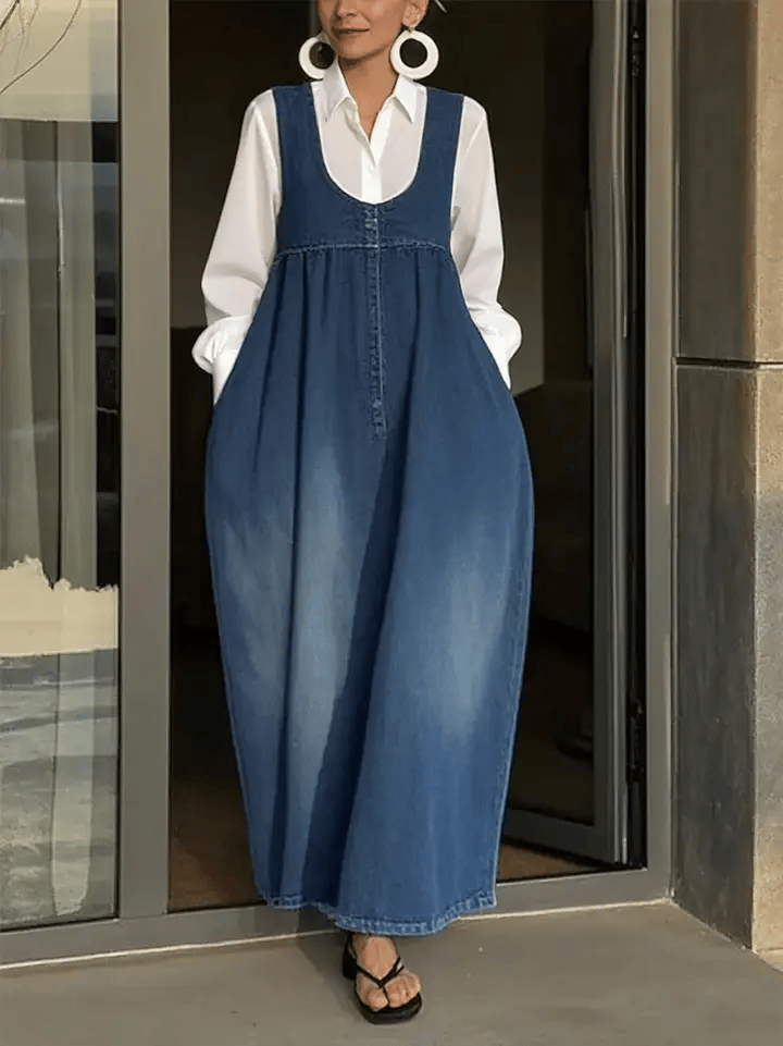 Veronica – Loose Denim Vest Dress