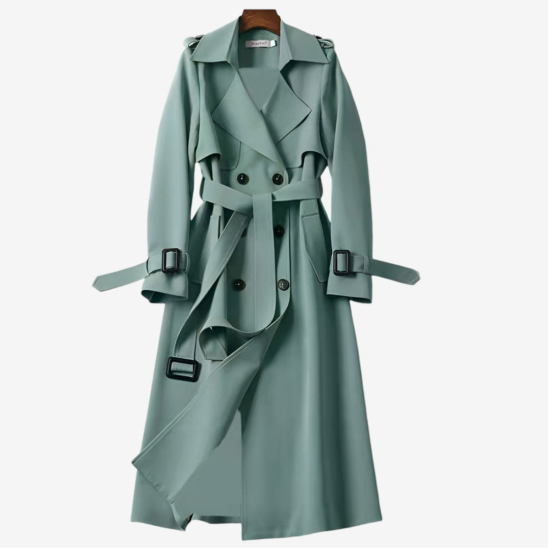 Green classic trench coat