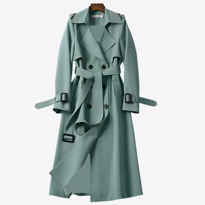 Green classic trench coat