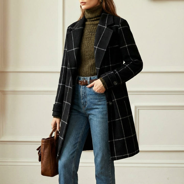 Hailey™ | Wool Check Coat