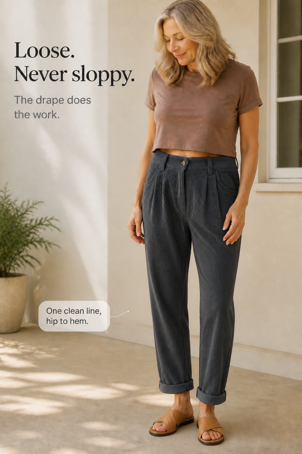 Linelle™ | Pleated Wide-Leg Trousers