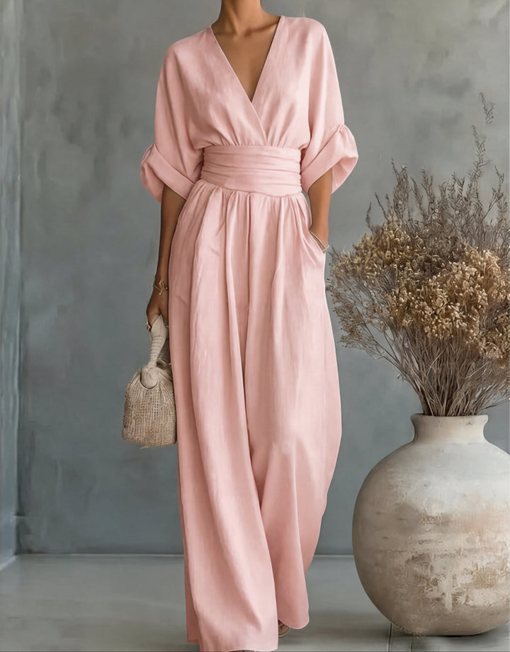 Daniela - Elegant jumpsuit with a V-neck and wide legs