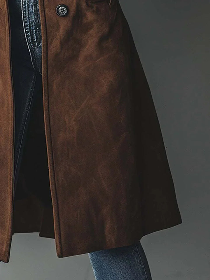 Sienna™ | Vintage Faux Suede Trench Coat