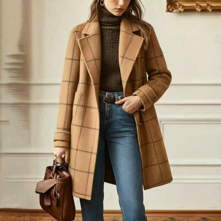 Hailey™ | Wool Check Coat