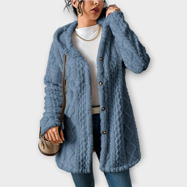 Slate Blue textured hooded jacket