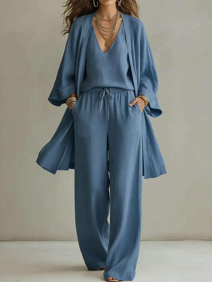 Blue three-piece set
