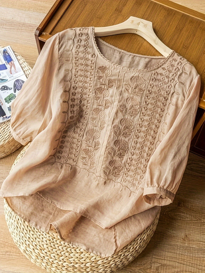 NATALIE – TIMELESS ELEGANCE EMBROIDERED BLOUSE