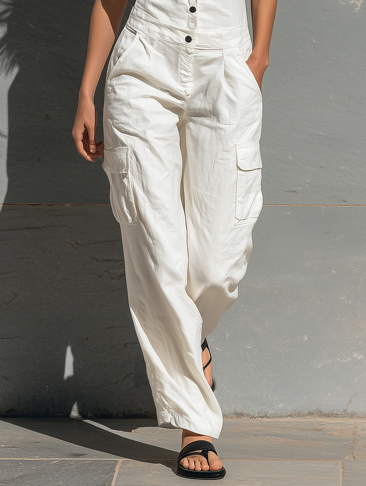 Pauline – Sleeveless Cotton Blend Jumpsuit