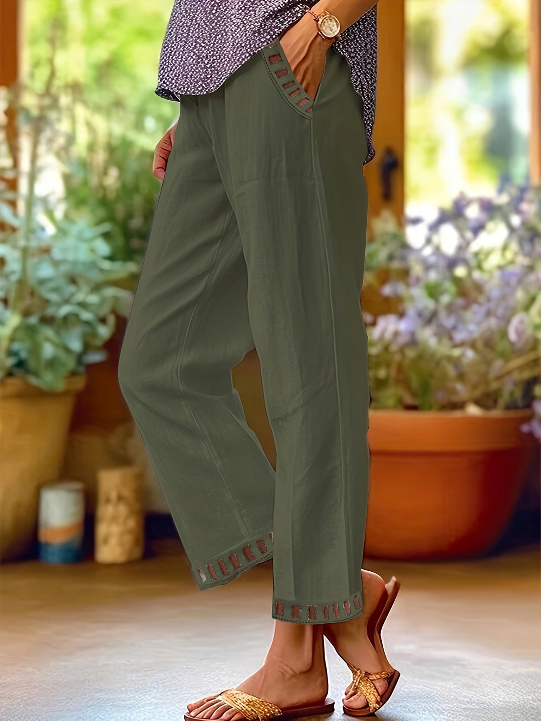 Willa™ | Cropped Contrast-Trim Pants